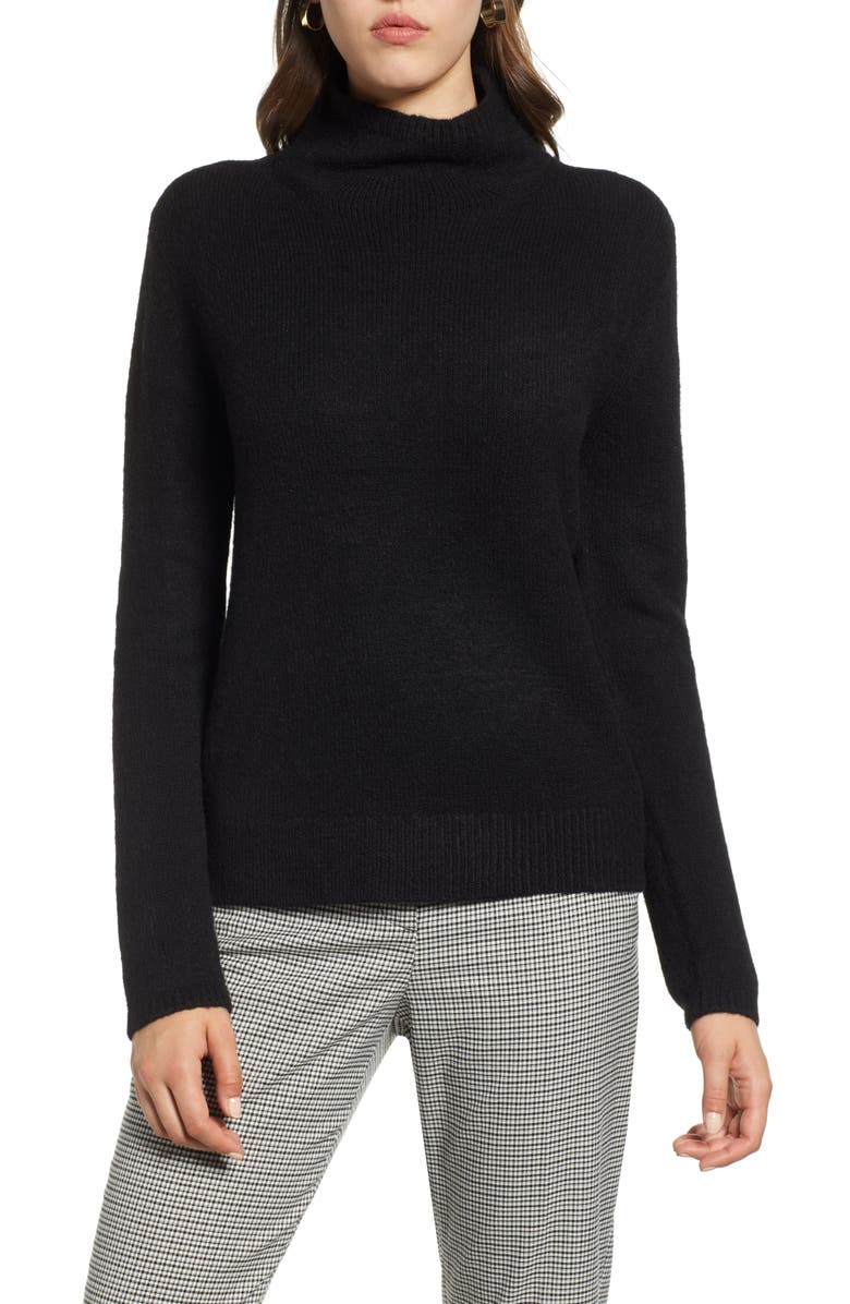 Halogen<sup>®</sup> Fuzzy Mock Neck Sweater, Main, color,
