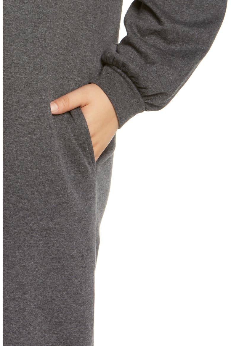 Sweatshirt Midi Dress, Alternate, color, GREY MEDIUM CHARCOAL HEATHER