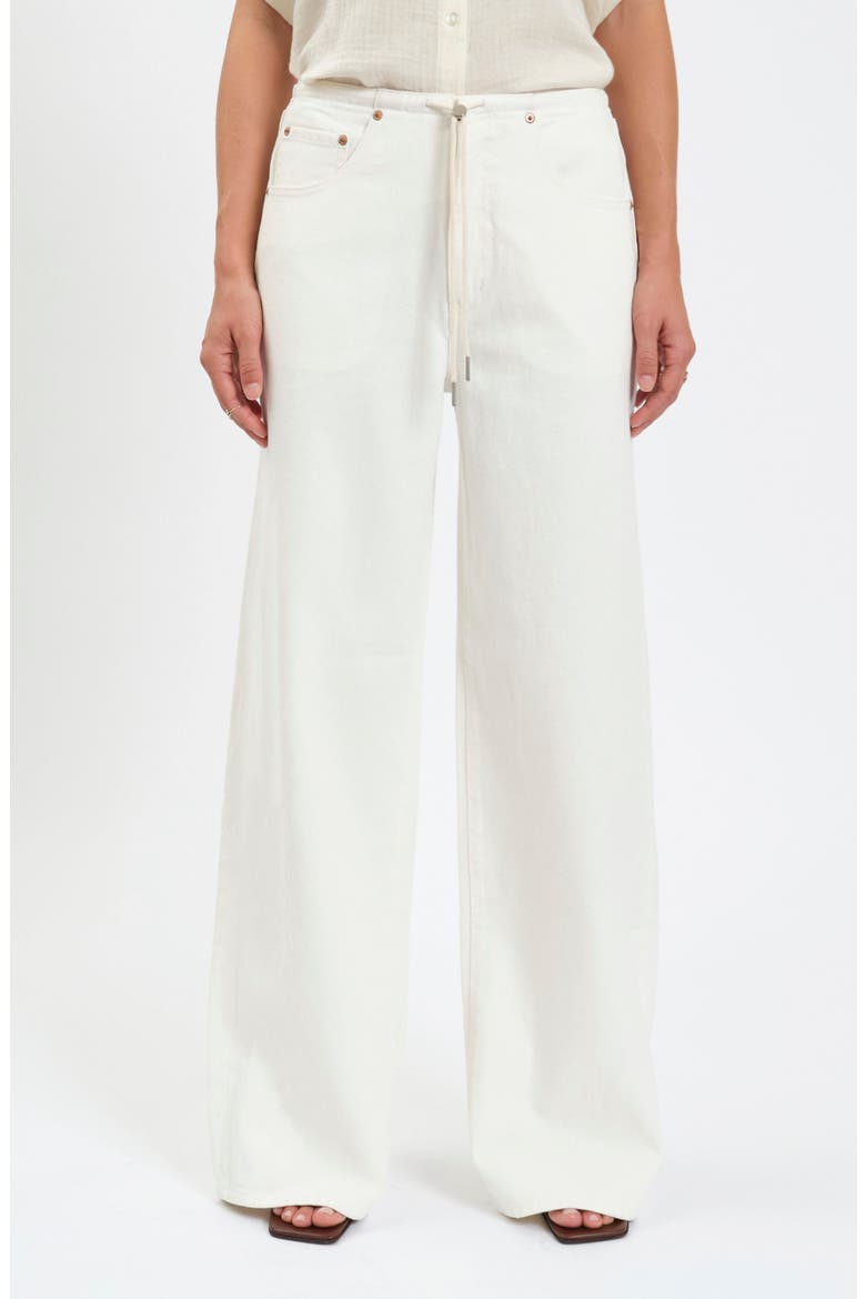 Madison Tie Waist Wide Leg Jeans, Main, color, MILKSHAKE