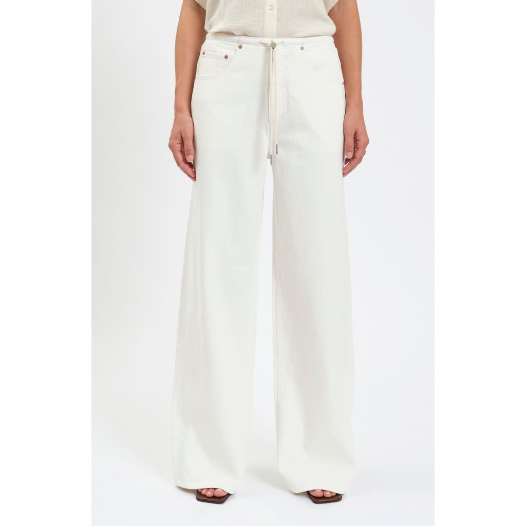DAZE Madison Tie Waist Wide Leg Jeans in Milkshake at Nordstrom, Size 27