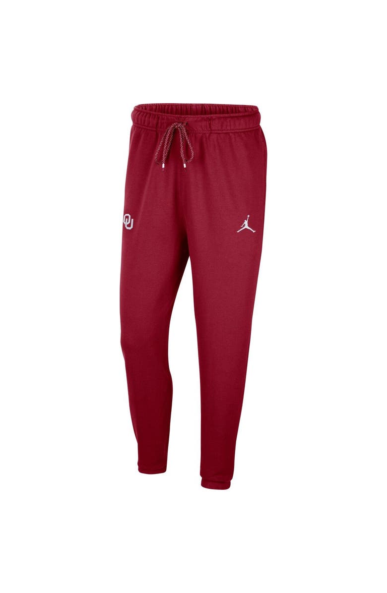 Jordan Brand Men's Jordan Brand Crimson Oklahoma Sooners Logo Travel Fleece Pants, Alternate, color, Crimson