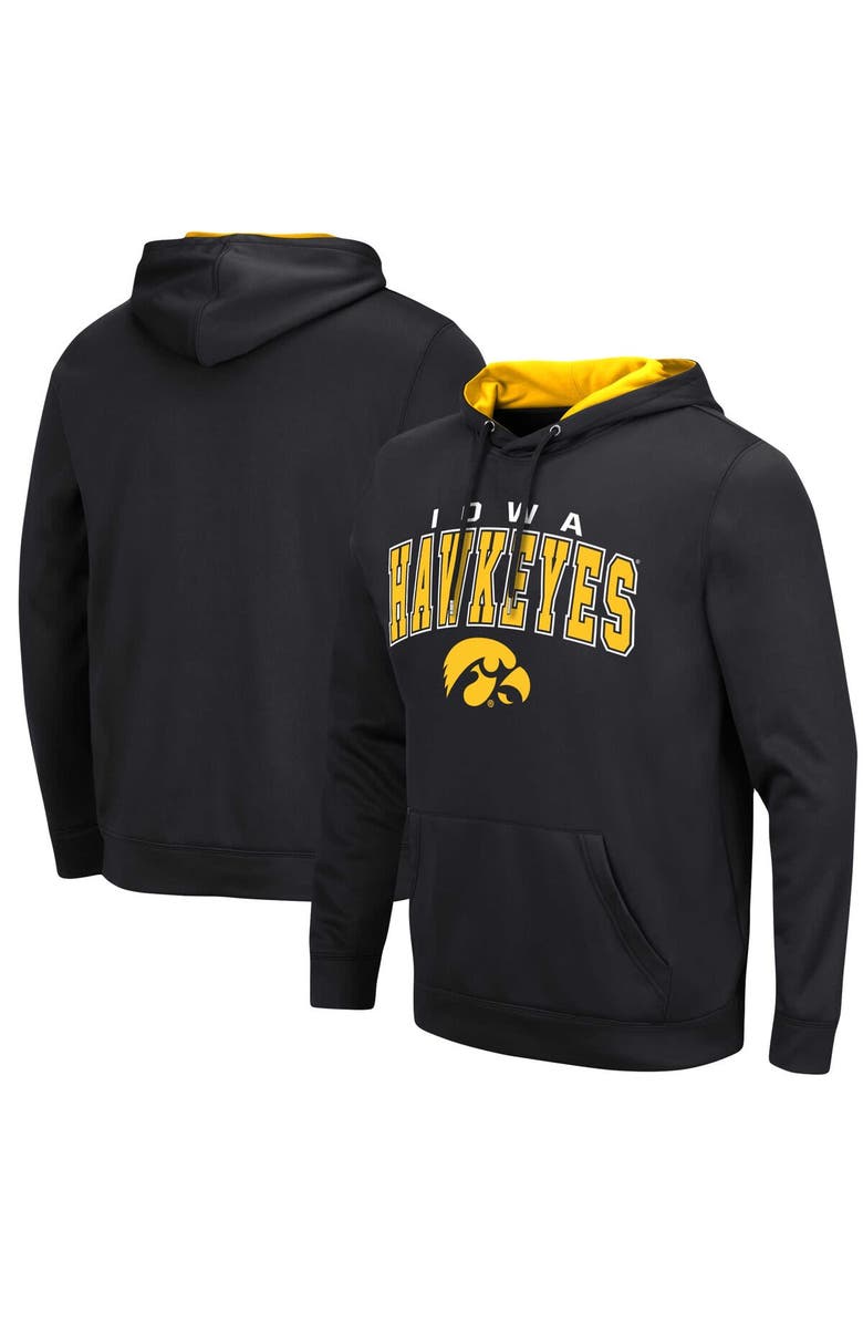 COLOSSEUM Men's Colosseum Black Iowa Hawkeyes Resistance Pullover Hoodie, Main, color, Black