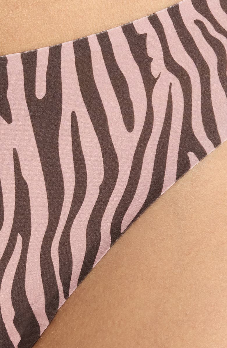 MeUndies Dreamseam Thong, Alternate, color, Blush Zebra