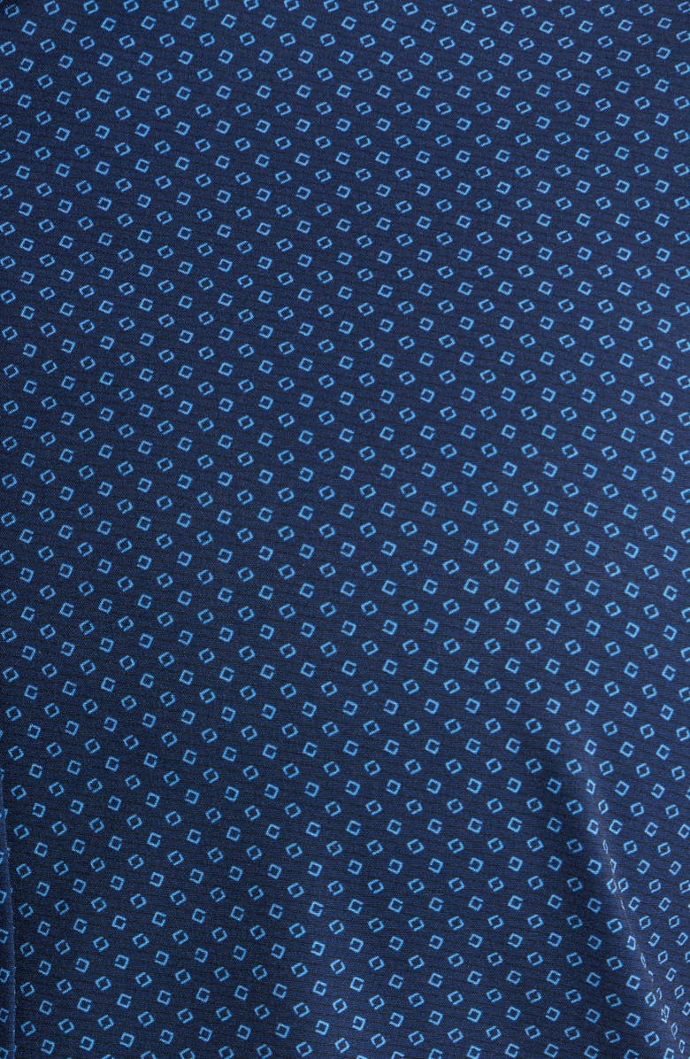 W.R.K Trim Fit Abstract Cube Print Performance Button-Up Shirt, Alternate, color, Navy