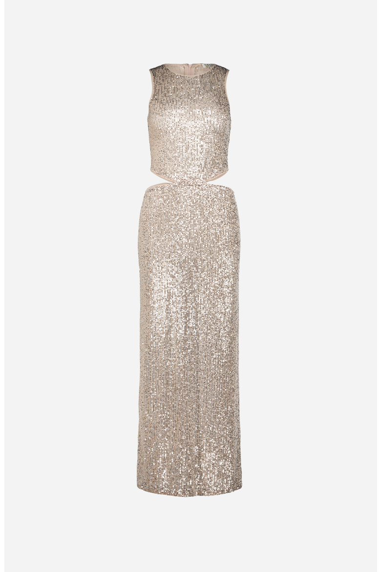 Cut Out Sequin Dress, Main, color, Beige / Champagne