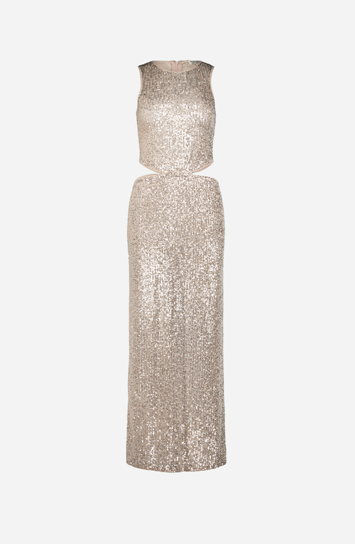 Saemdi Cut Out Sequin Dress In Gold
