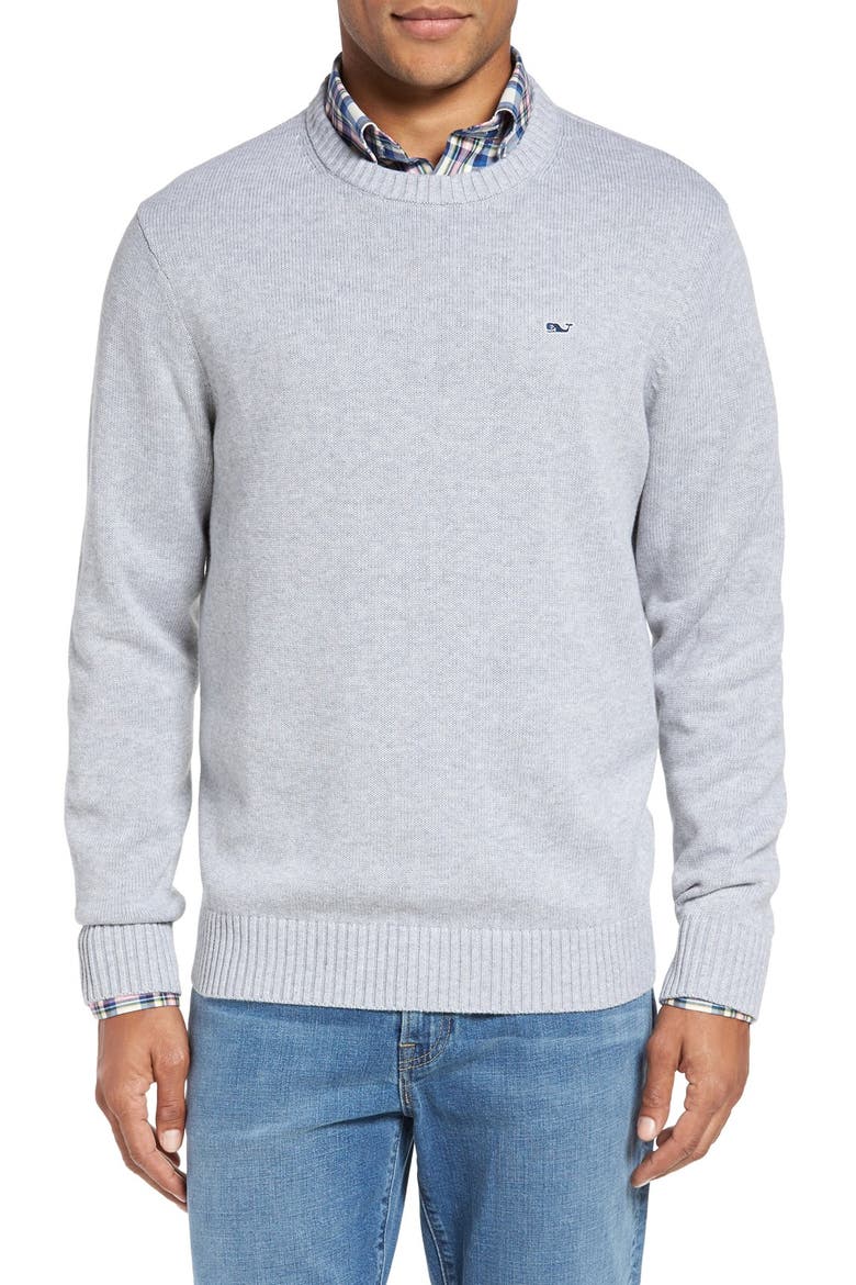 'Whale' Classic Fit Cotton Crewneck Sweater, Main, color, MINNOW GRAY