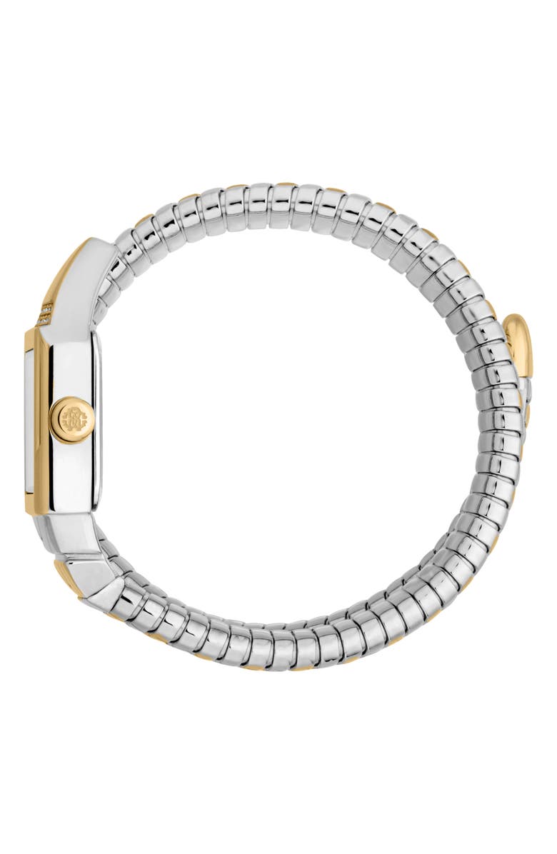Roberto Cavalli Snake Core Wraparound Bracelet Watch, 19.5mm x 33mm, Alternate, color, Two Tone Silver / Gold
