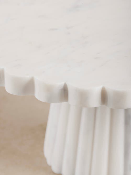 Gauri Kohli Bobby White Marble Cake Stand In White