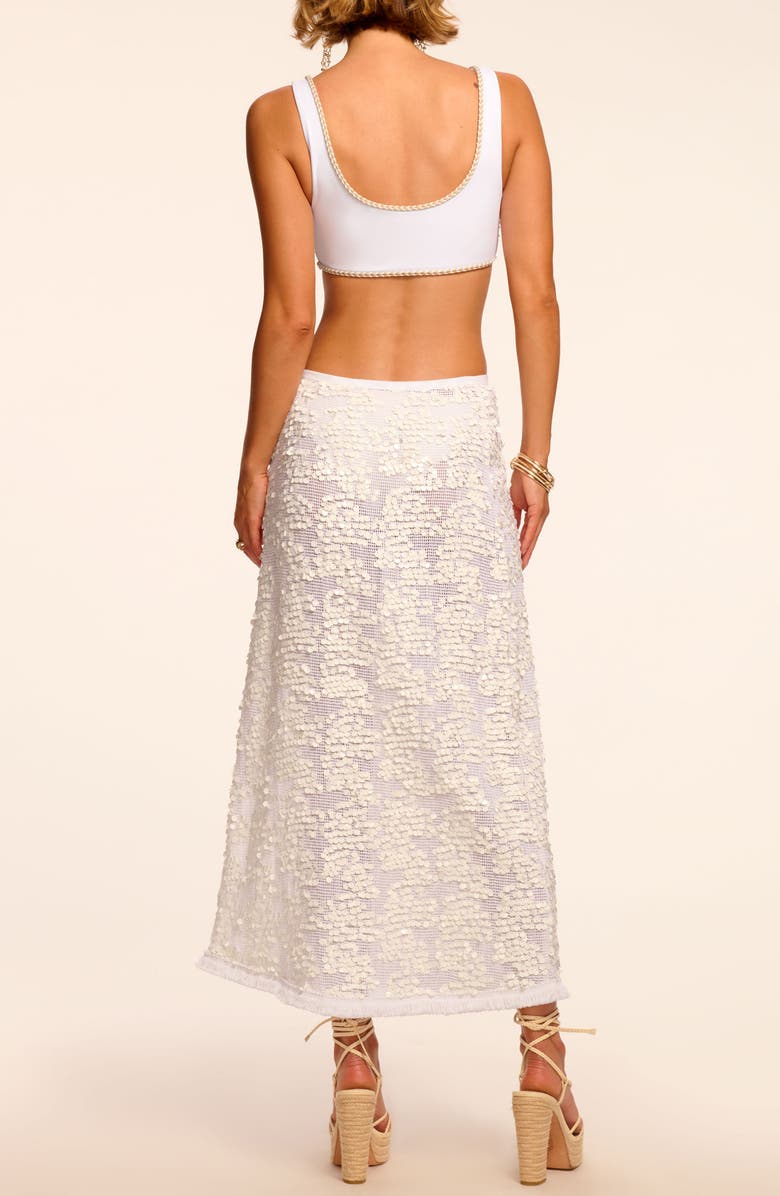 Ramy Brook Lucille Sequin Midi Skirt, Alternate, color, White Paillette