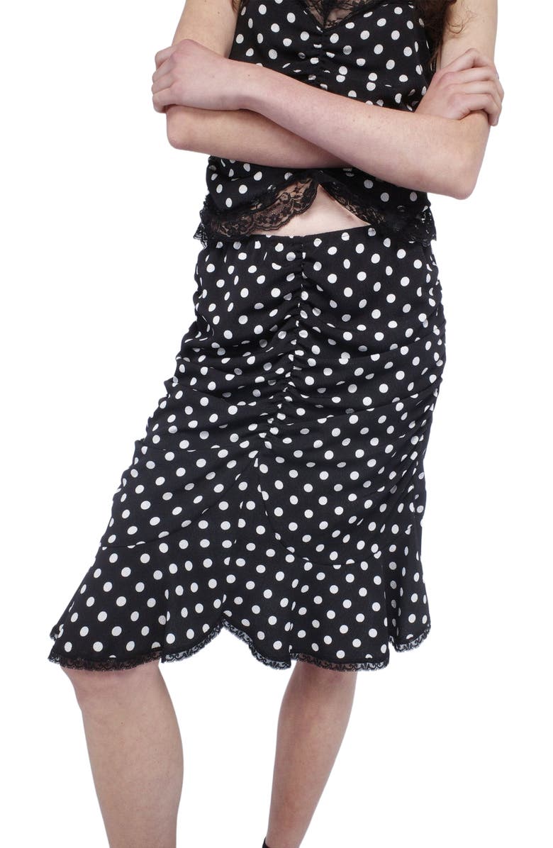 Anna Sui Polka Dot Ruched Skirt, Alternate, color, 