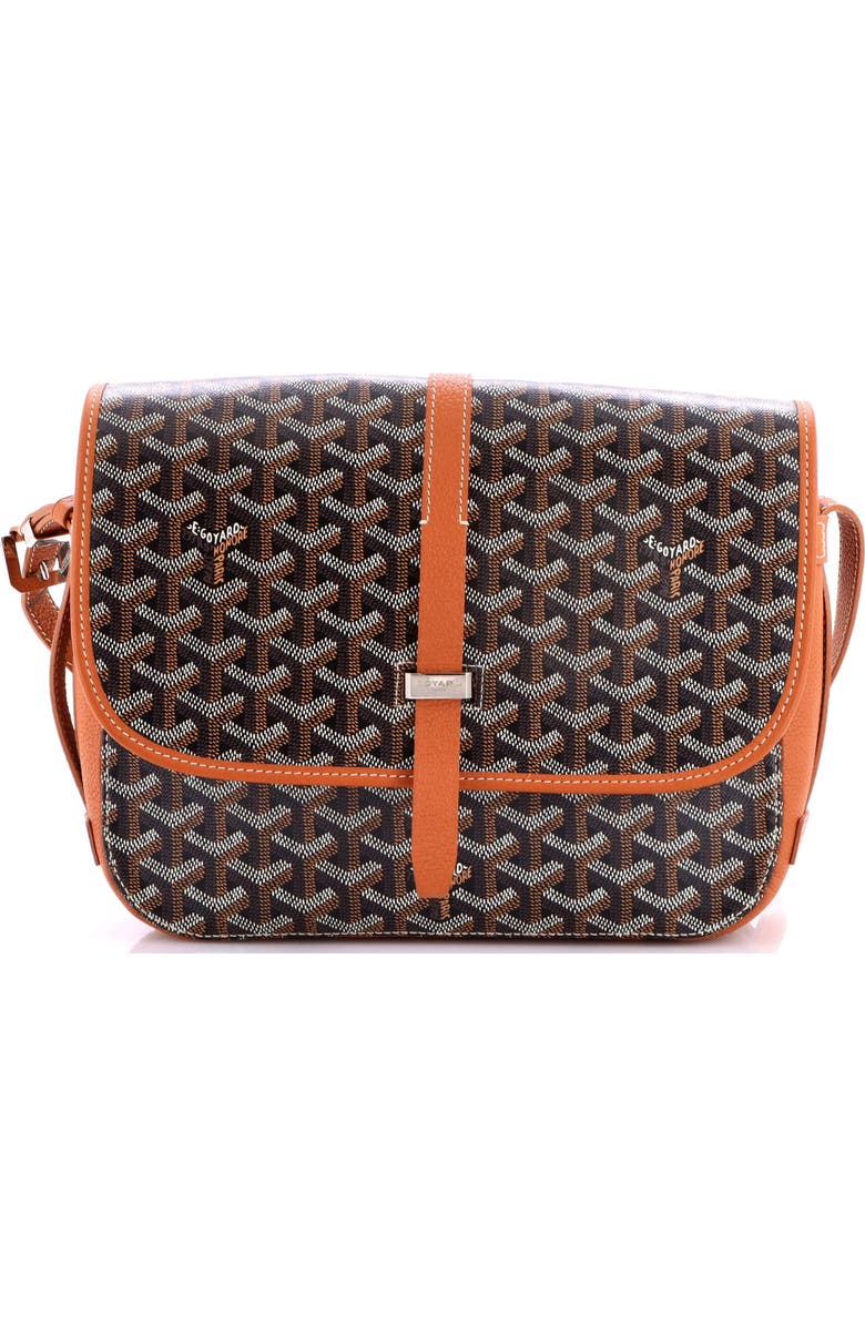 Pre-Owned Goyard Belvedere II Messenger Bag Coated Canvas MM, Main, color, Black