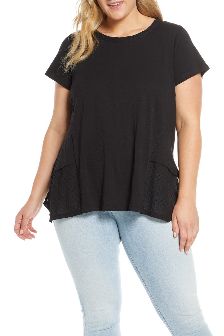 Clip Dot Detail Tee, Alternate, color, BLACK