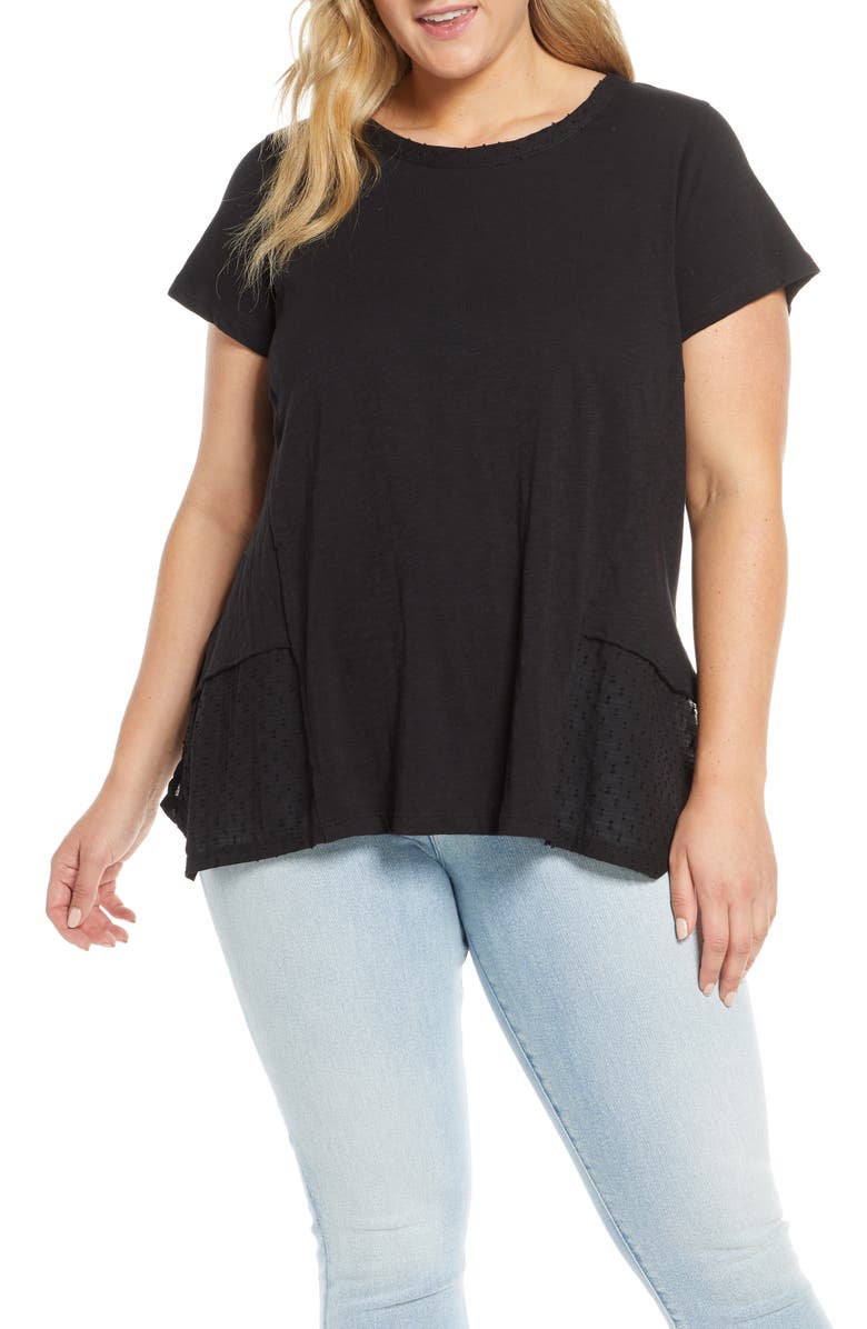 Caslon<sup>®</sup> Clip Dot Detail Tee, Alternate, color,