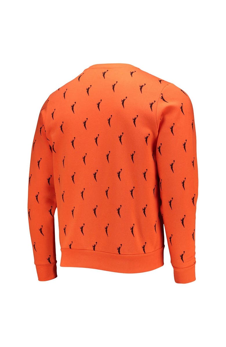 THE WILD COLLECTIVE Orange WNBA Logowoman All Over Logo Pullover Sweatshirt, Alternate, color, Orange