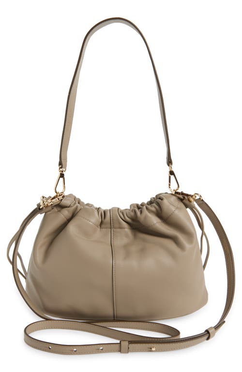 Strathberry Drawstring Pouch Leather Shoulder Bag In Brown