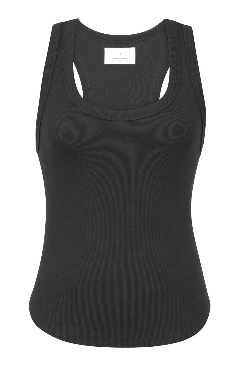 Losano Serene Rib Tank, Alternate, color, Black