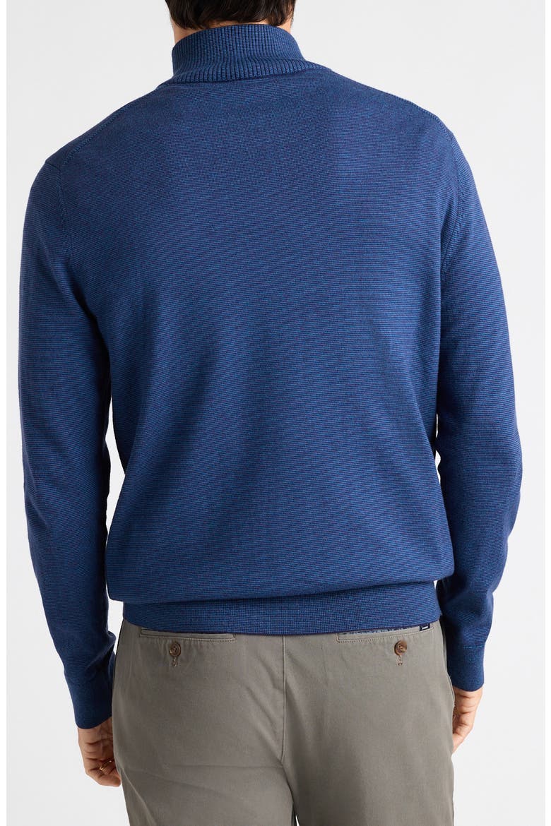Cotton & Cashmere Quarter Zip Sweater, Alternate, color, MULTI BLUE FEEDER STRIPE