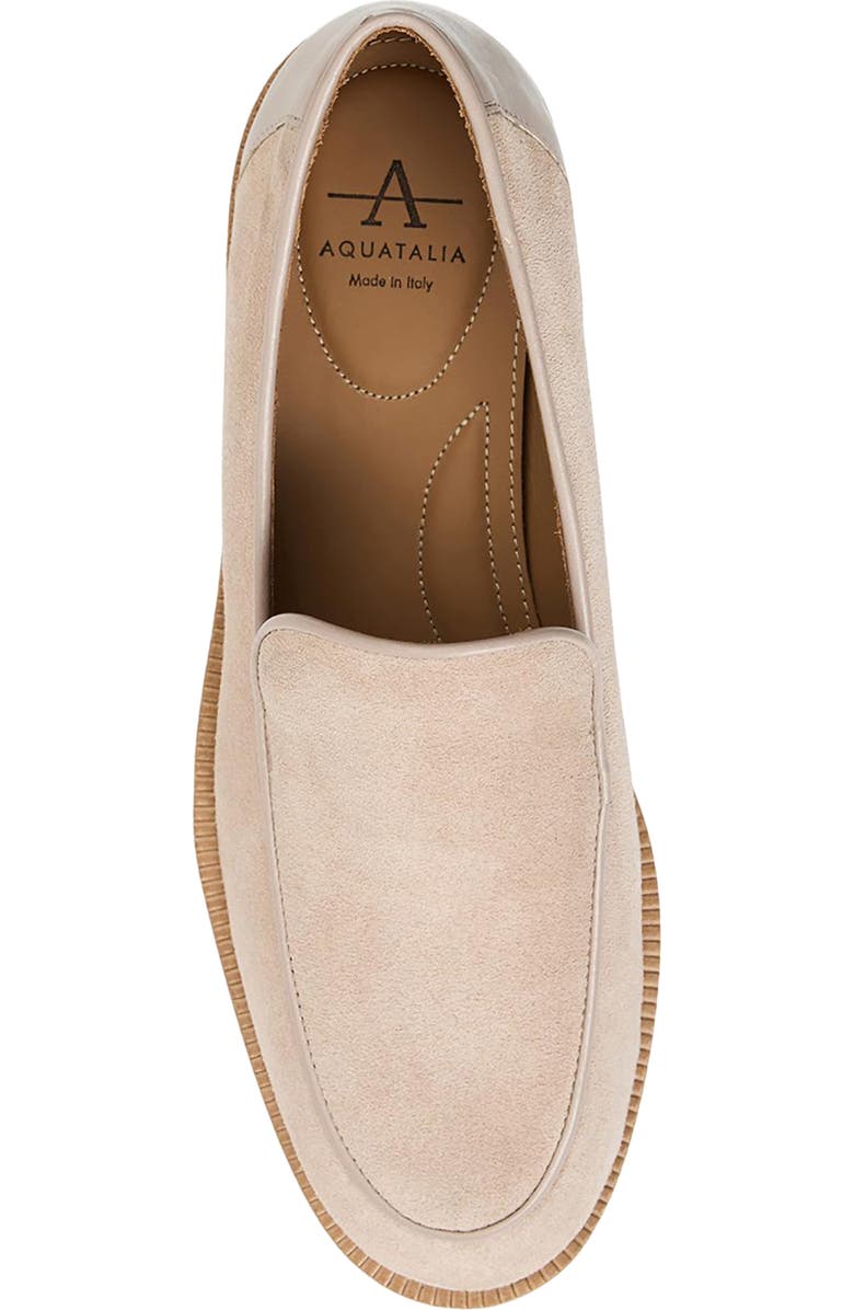 Aquatalia Honnete Waterproof Platform Flat, Alternate, color, Warm Grey Suede