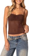 EDIKTED Elina Sheer Mesh Bra Top