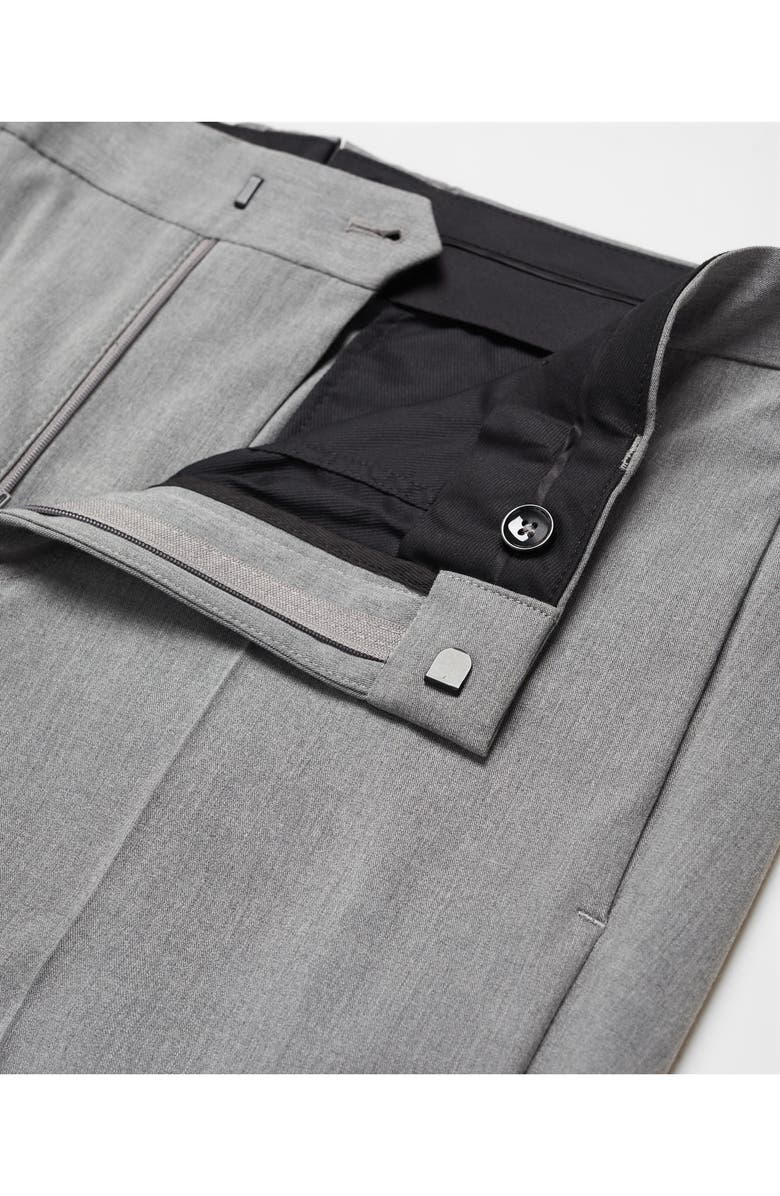 MANGO Superslim Fit Flat Front Stretch Dress Pants, Alternate, color, Grey