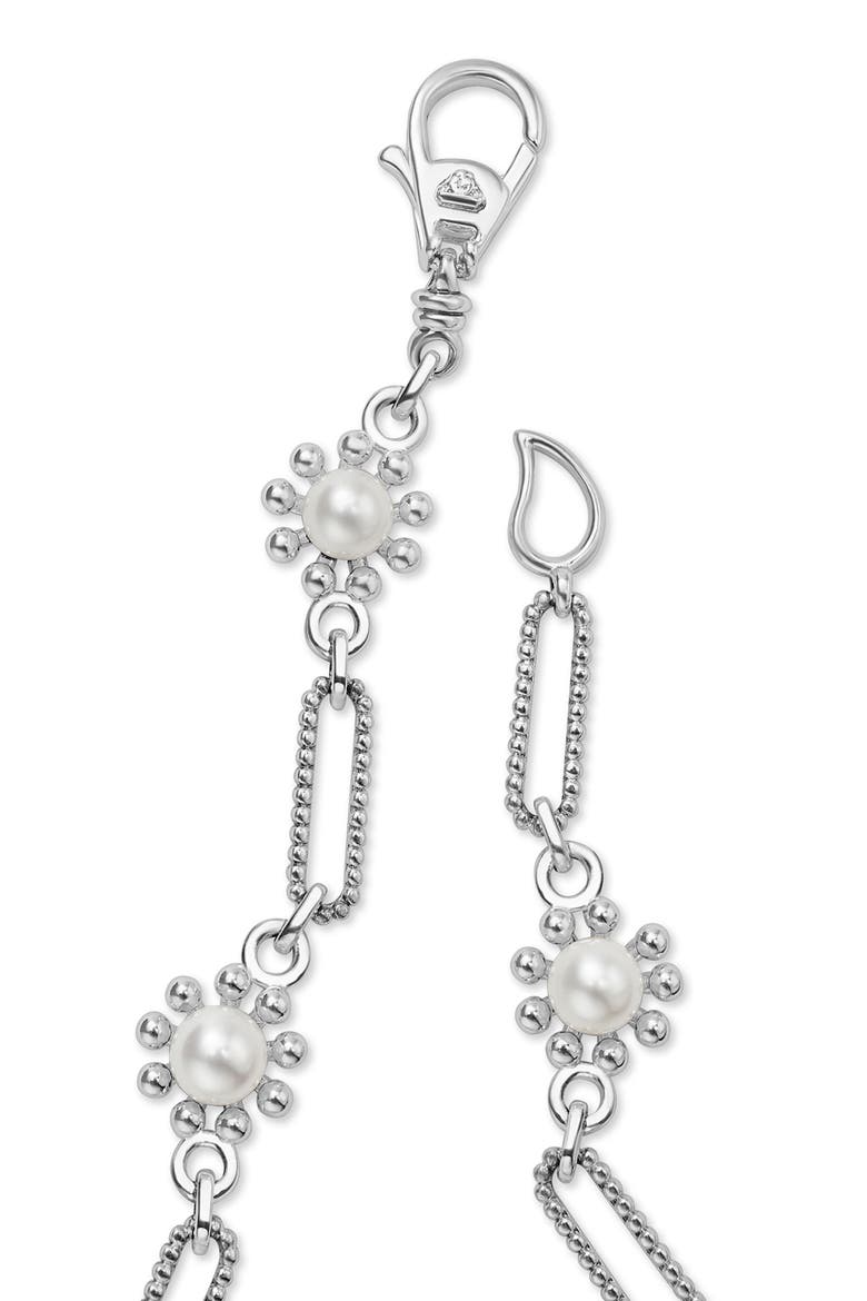 Sterling Silver Luna Fleur Cultured Pearl Necklace, Alternate, color, SILVER