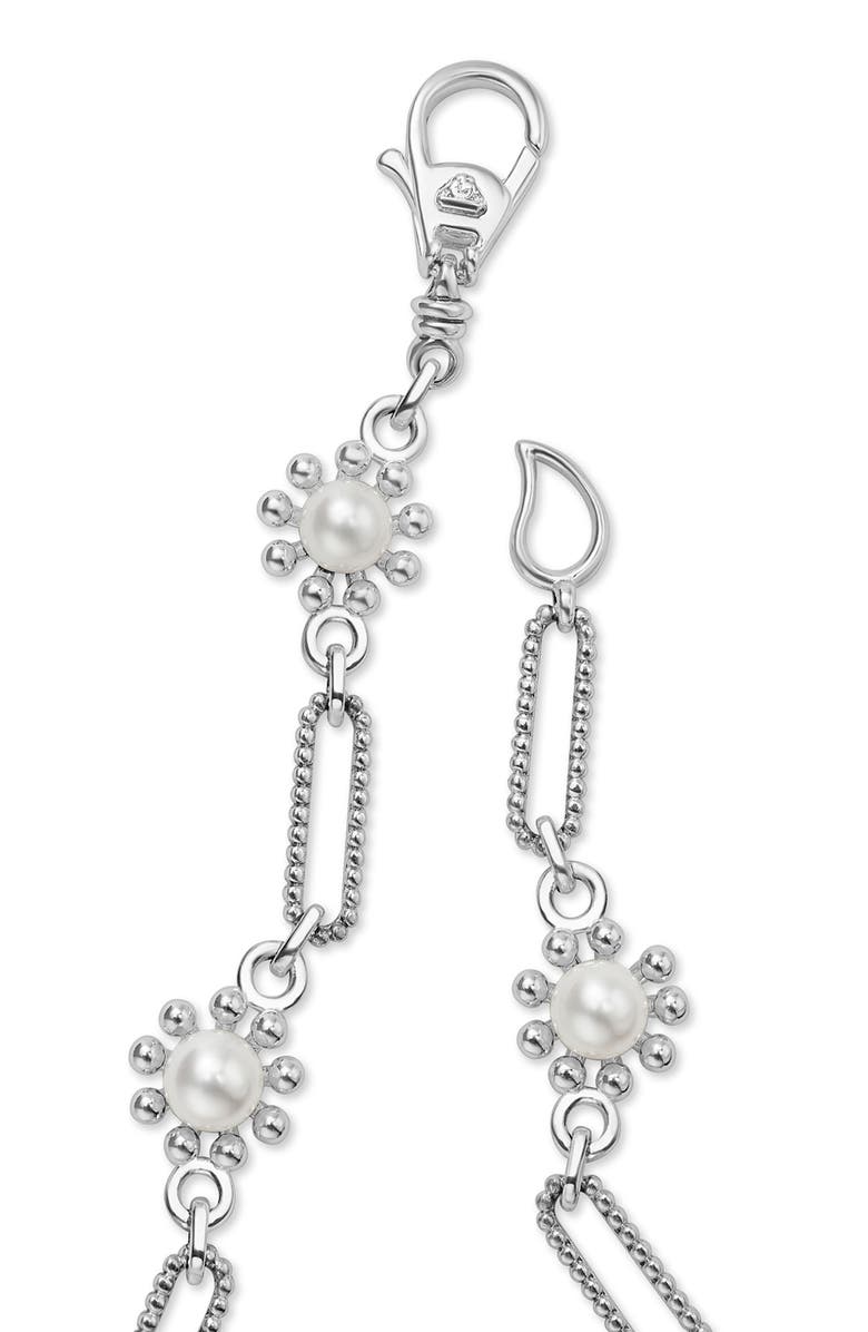 LAGOS Sterling Silver Luna Fleur Cultured Pearl Necklace, Alternate, color, Silver