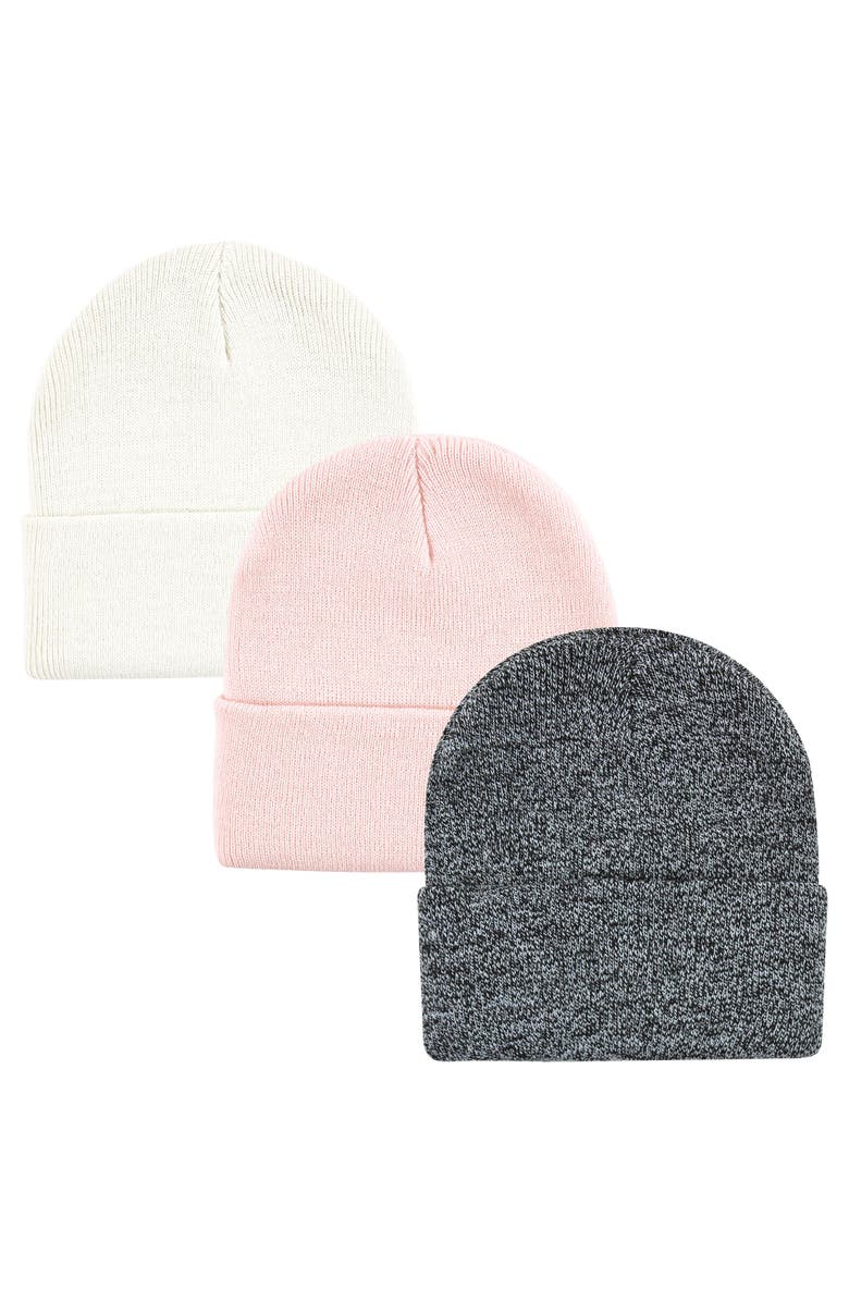 Hudson Baby Cuffed Beanies and Knit Caps, Main, color, Pink White