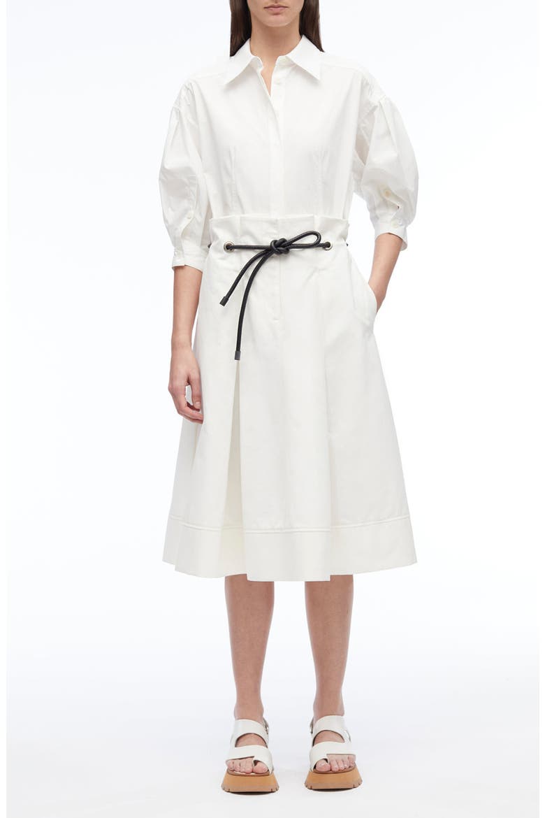 Origami Combo Midi Dress, Main, color, WHITE