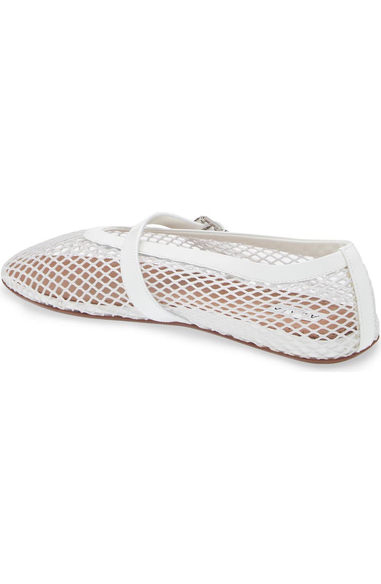 Alaïa Fishnet Ballerina Flat, Alternate, color, Blanc Optique