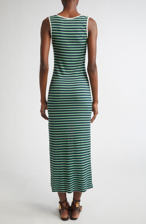 Ramy Brook Everest Stripe Scoop-neck Midi Dress In Spring Navy Stripe Combo