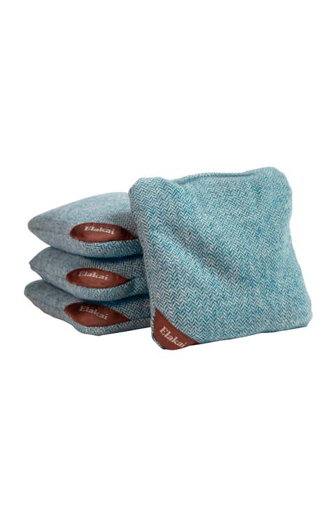 Herringbone Wool Aviator Cornhole Bags