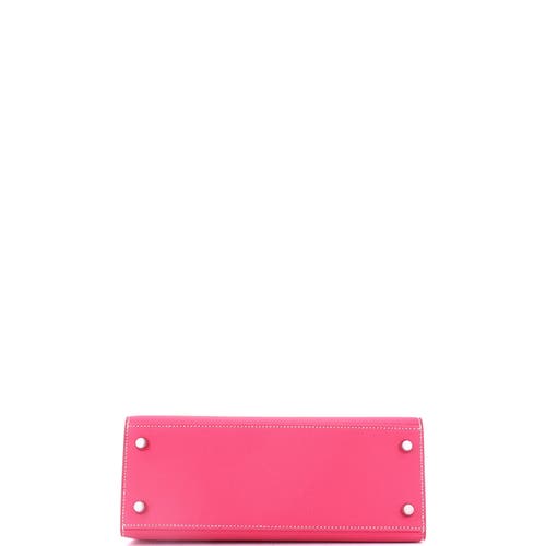 Pre-owned Hermes Hermes Kelly Handbag Pink Epsom With Palladium Hardware 25 In Pink