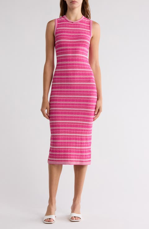 Stripe Rib Midi Tank Dress
