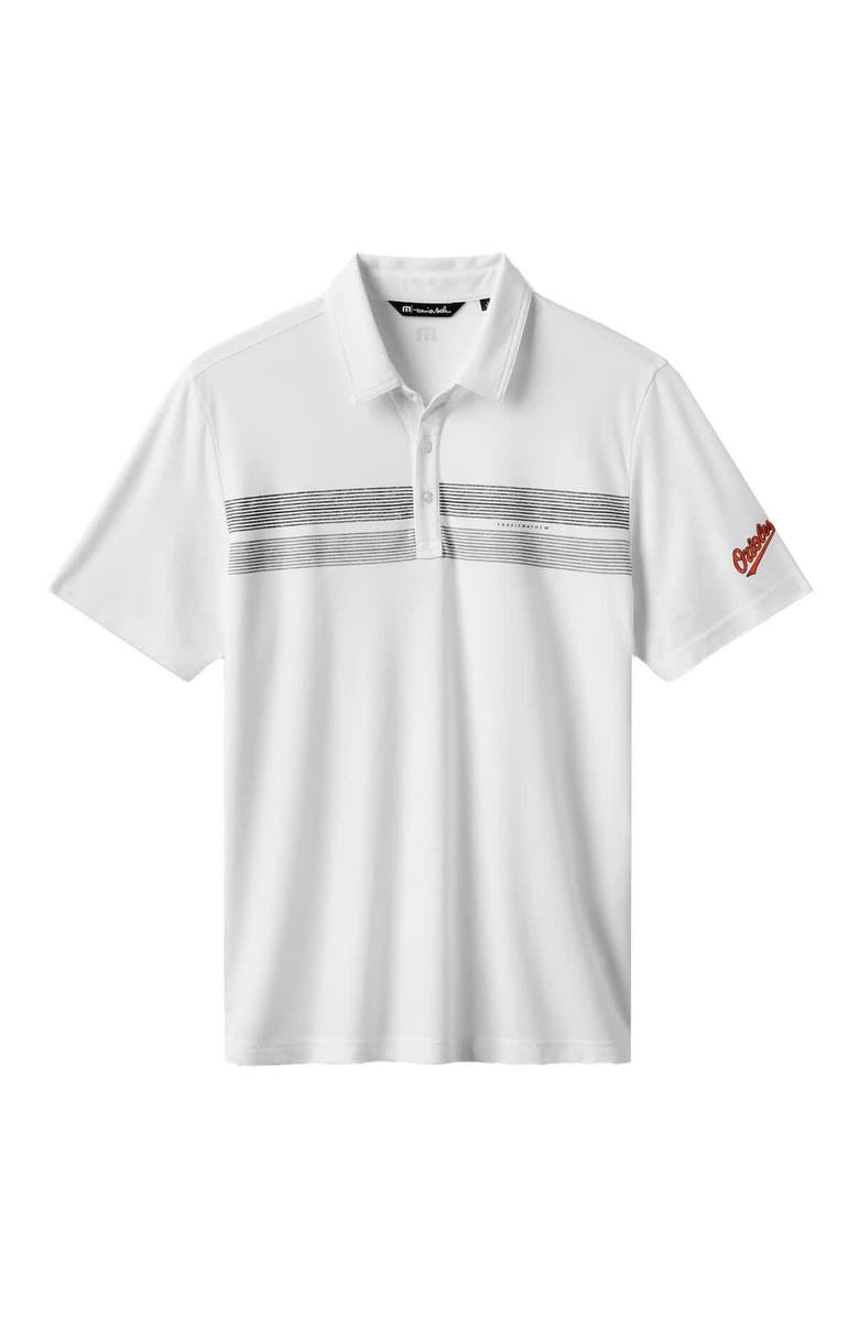 TravisMathew Men's TravisMathew White Baltimore Orioles Top Recruit Tri-Blend Polo, Alternate, color, White