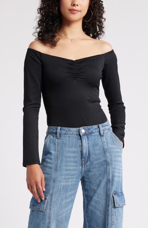 Off the Shoulder Rib Bodysuit