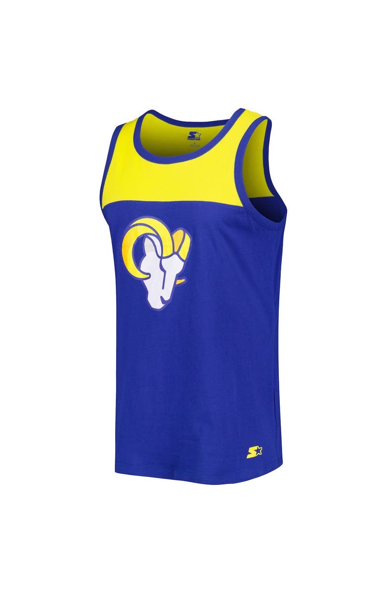 STARTER Men's Starter Royal/Gold Los Angeles Rams Team Touchdown Fashion Tank Top, Alternate, color, Royal
