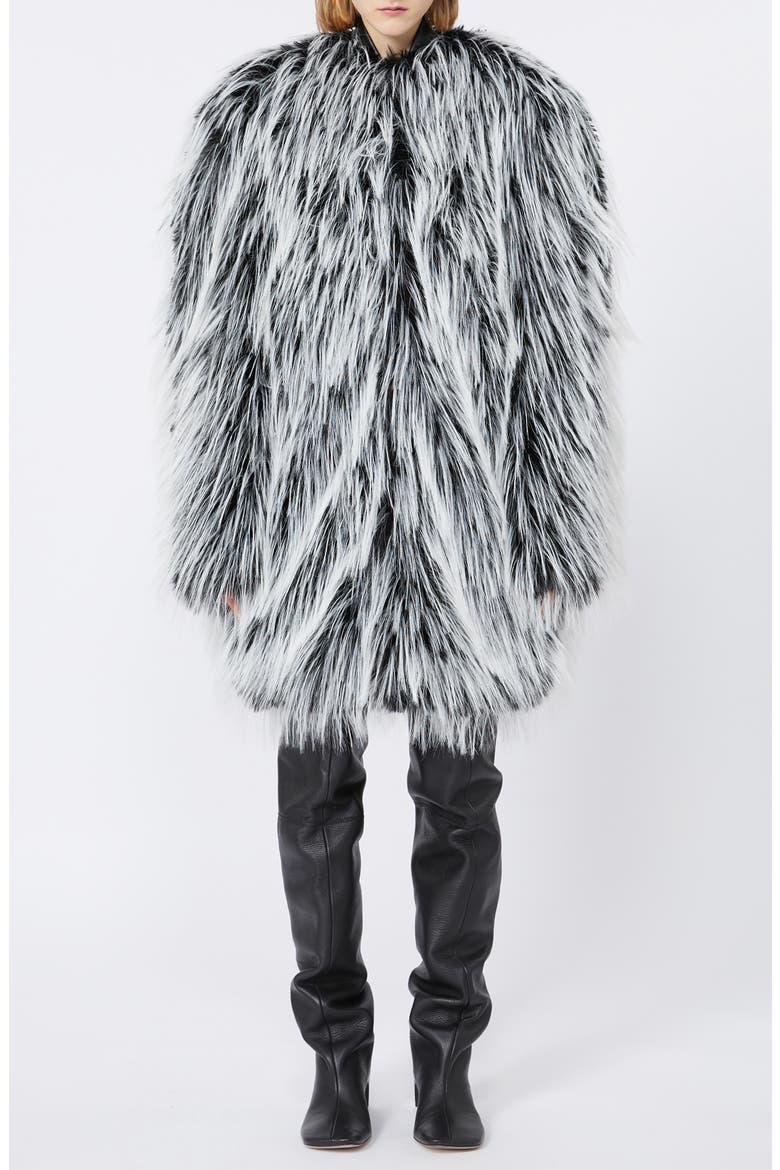 Adesso Faux Fur Jacket, Main, color, BLACK
