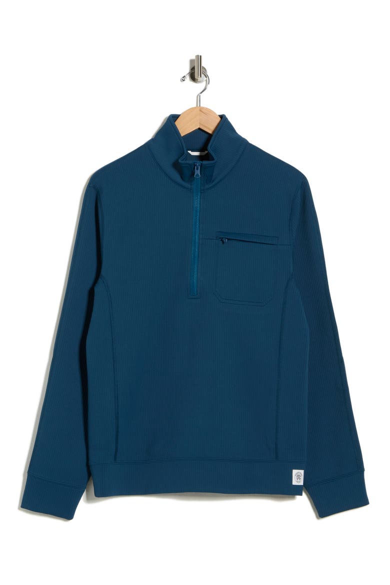 Double Knit Slim Quarter Zip Sweatshirt, Alternate, color, ATLANTIC