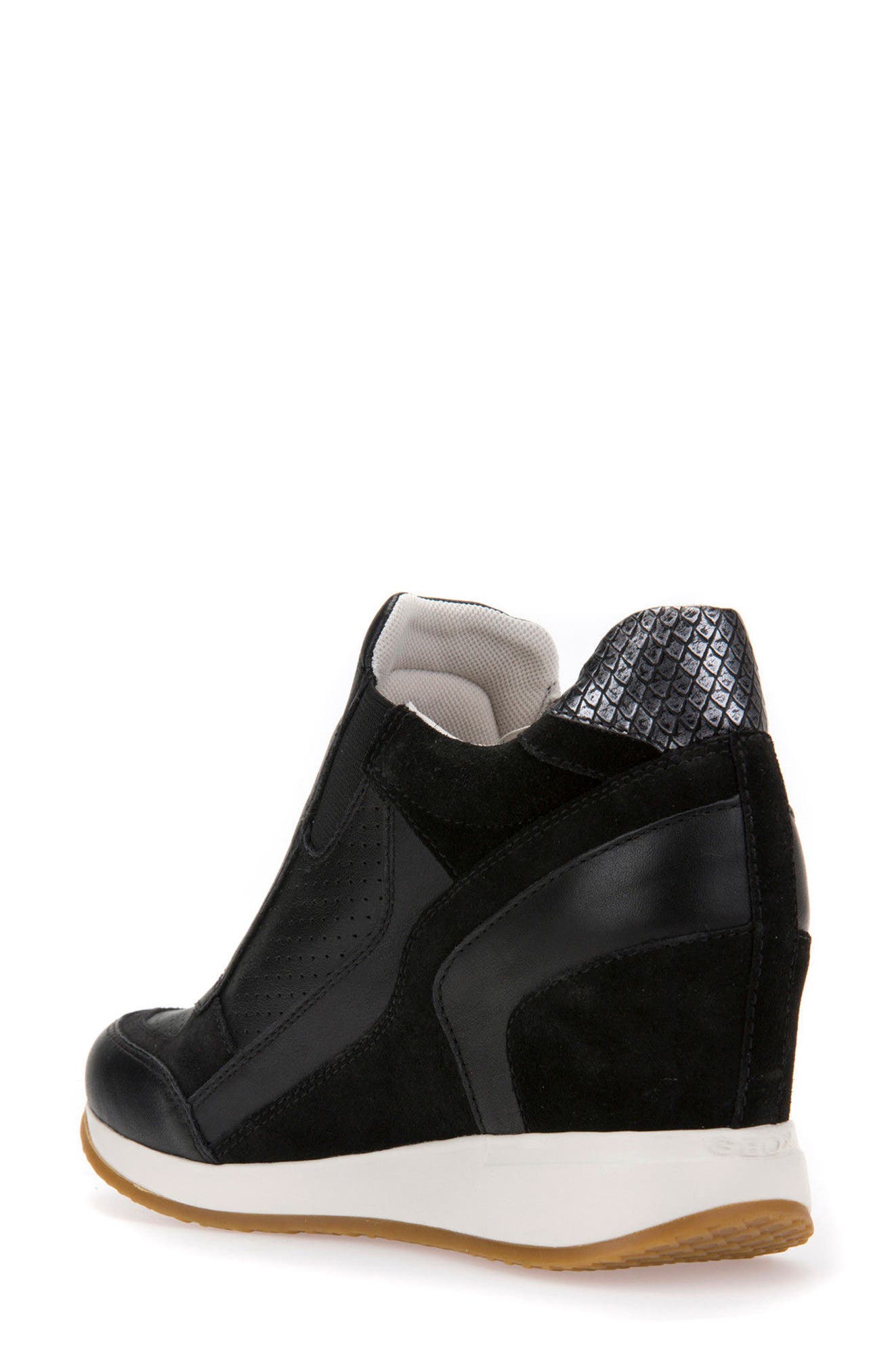 Nydame Wedge Sneaker, Alternate, color, BLACK LEATHER
