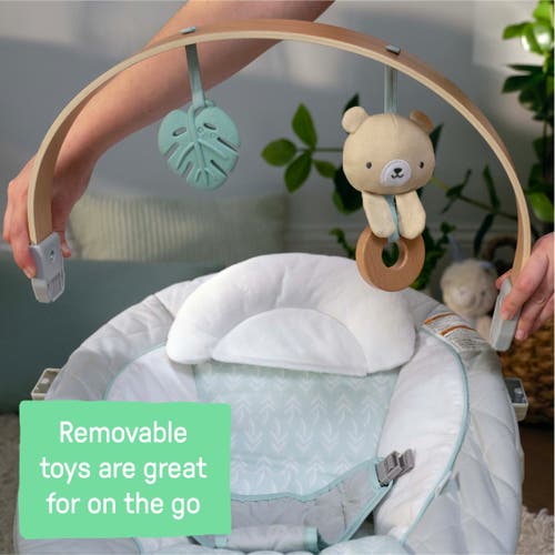 Ingenuity Cozy Spot Soothing Baby Bouncer With Wooden Toy Arch In Multi