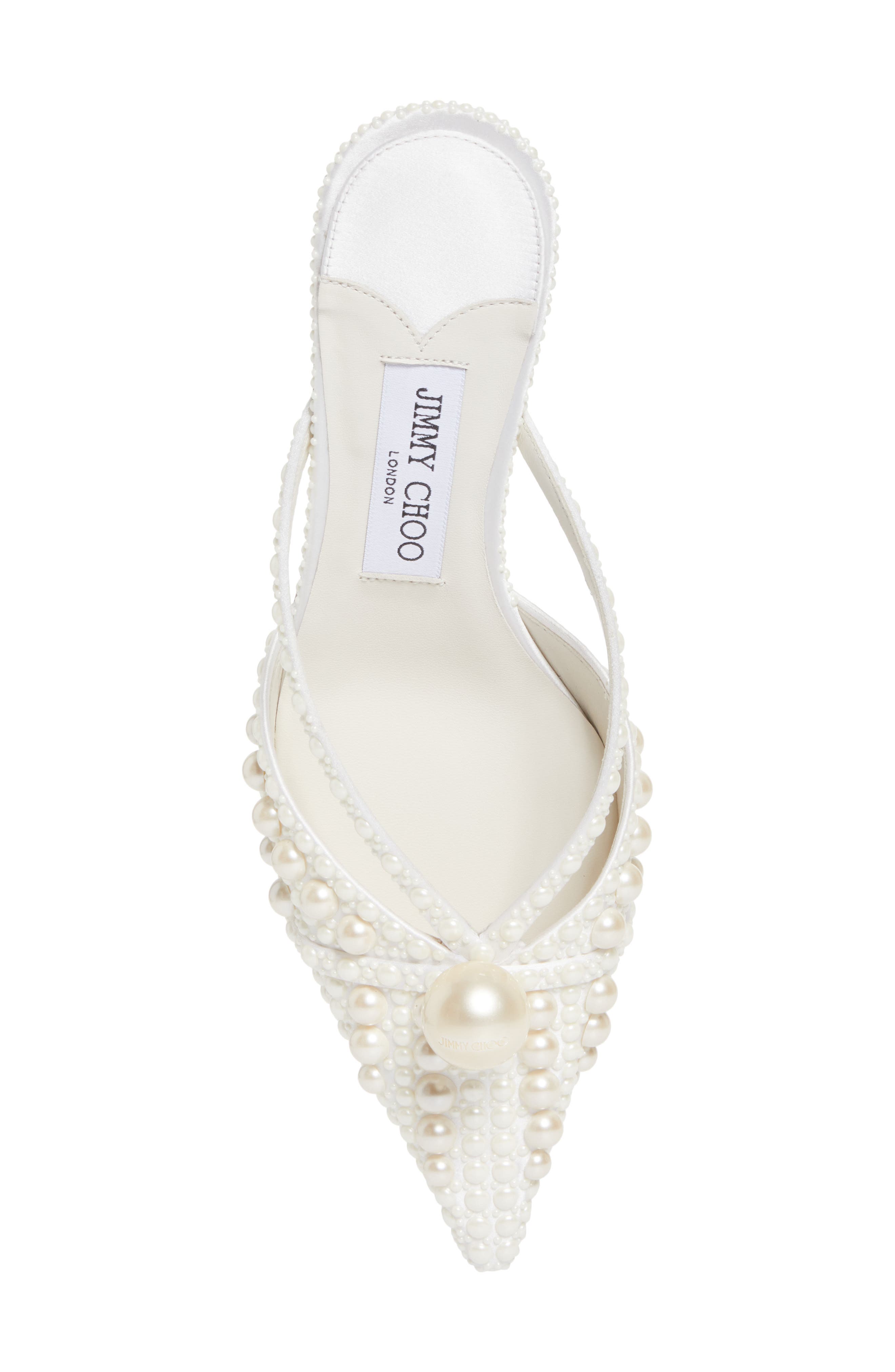 Jimmy Choo Sana Embellished Mule, Alternate, color, White/ White