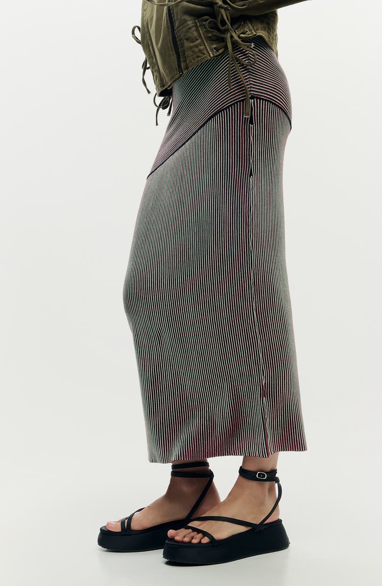 Desigual Stripe Maxi Skirt, Alternate, color, Light Green