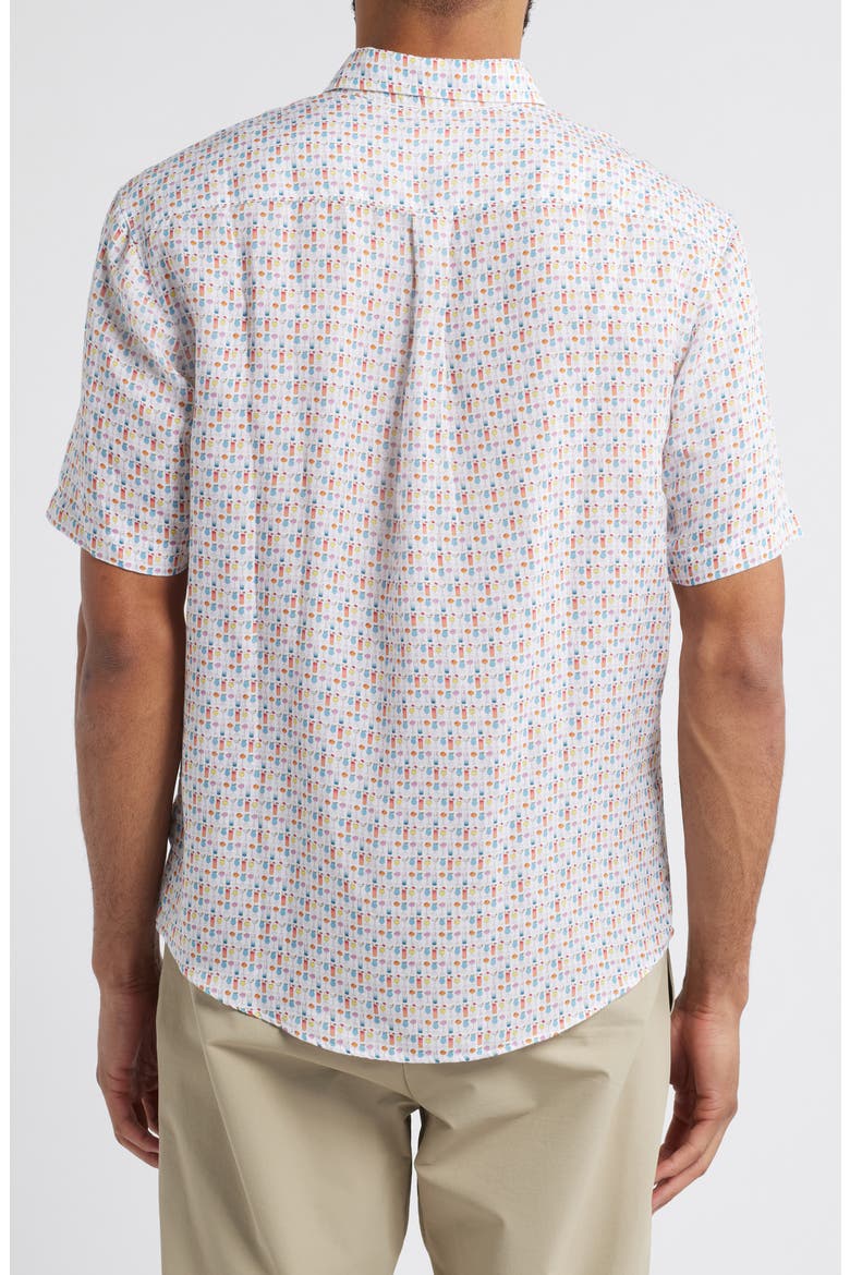 5 O'Clock Somewhere Short Sleeve Linen & Lyocell Button-Up Shirt, Alternate, color, WHITE