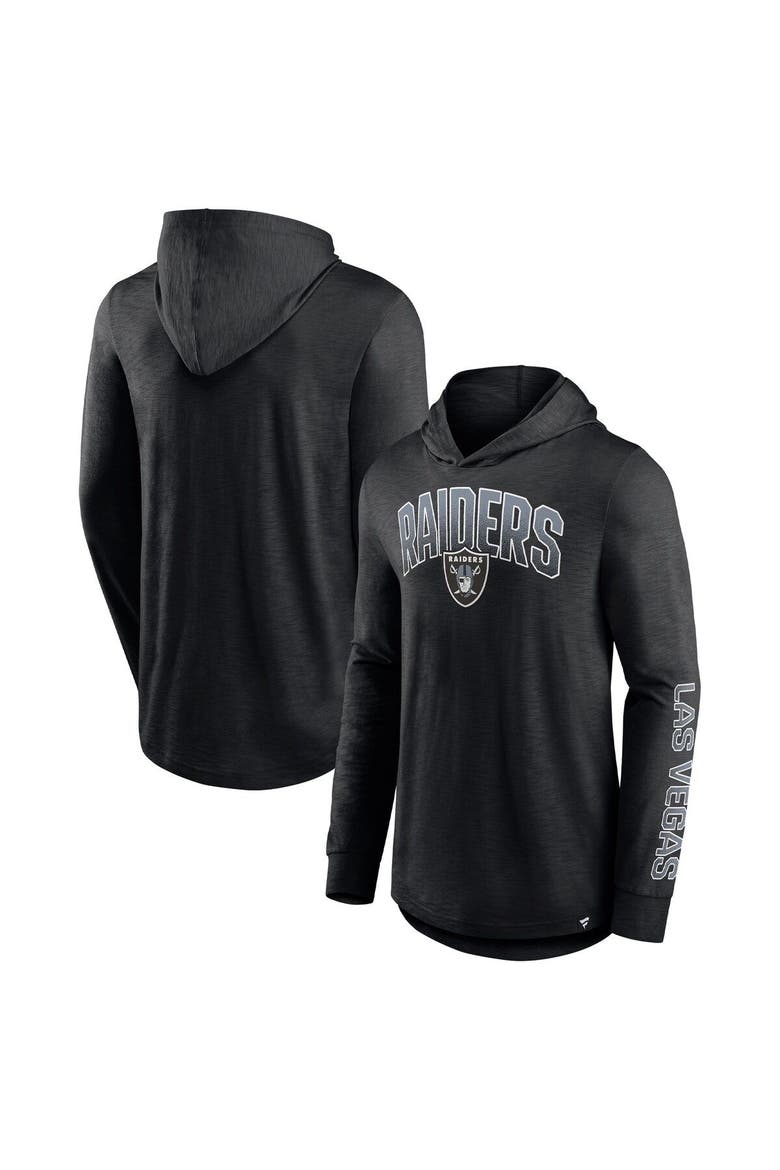 Men's Fanatics Black Las Vegas Raiders Front Runner Long Sleeve Hooded T-Shirt, Alternate, color, Black