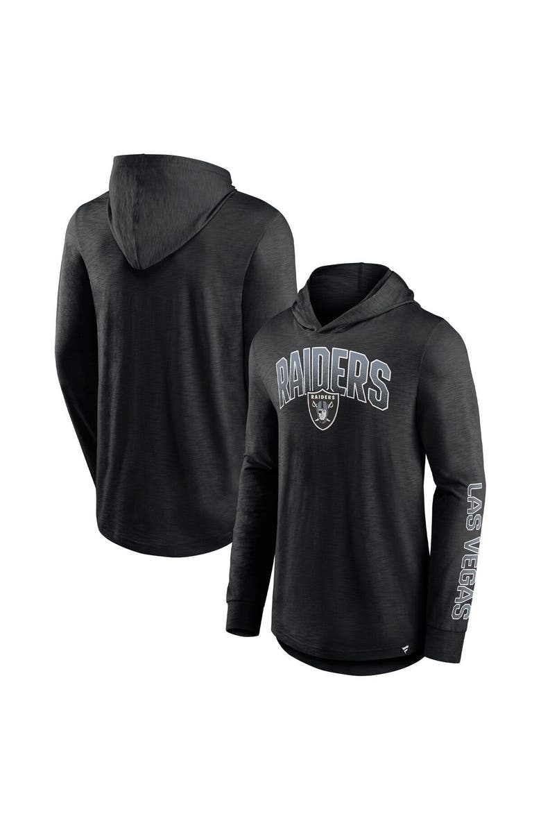 FANATICS Men's Fanatics Black Las Vegas Raiders Front Runner Long Sleeve Hooded T-Shirt, Alternate, color, Black