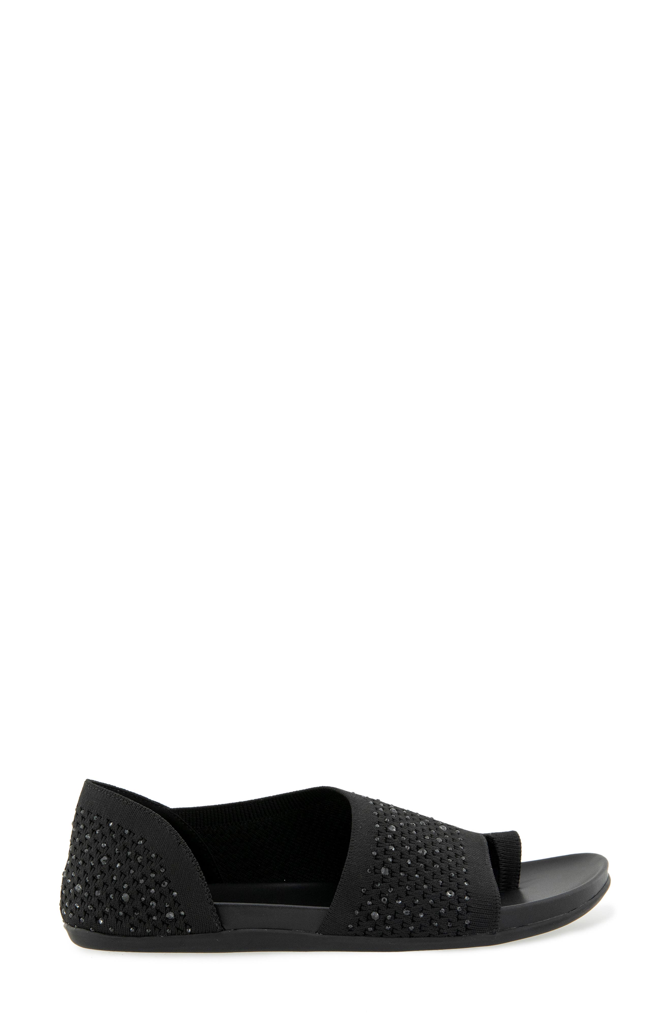 Reaction Kenneth Cole Sential Rhinestone Knit Sandal, Alternate, color, Black Knit