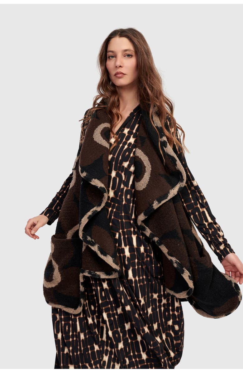 Alembika Piped Cozy Draped Vest, Alternate, color, Floral