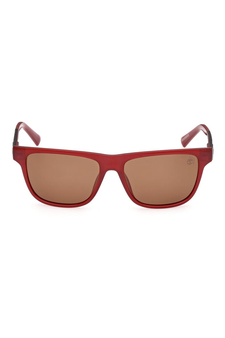 56mm Sunglasses, Main, color, SHINY RED / BROWN POLARIZED