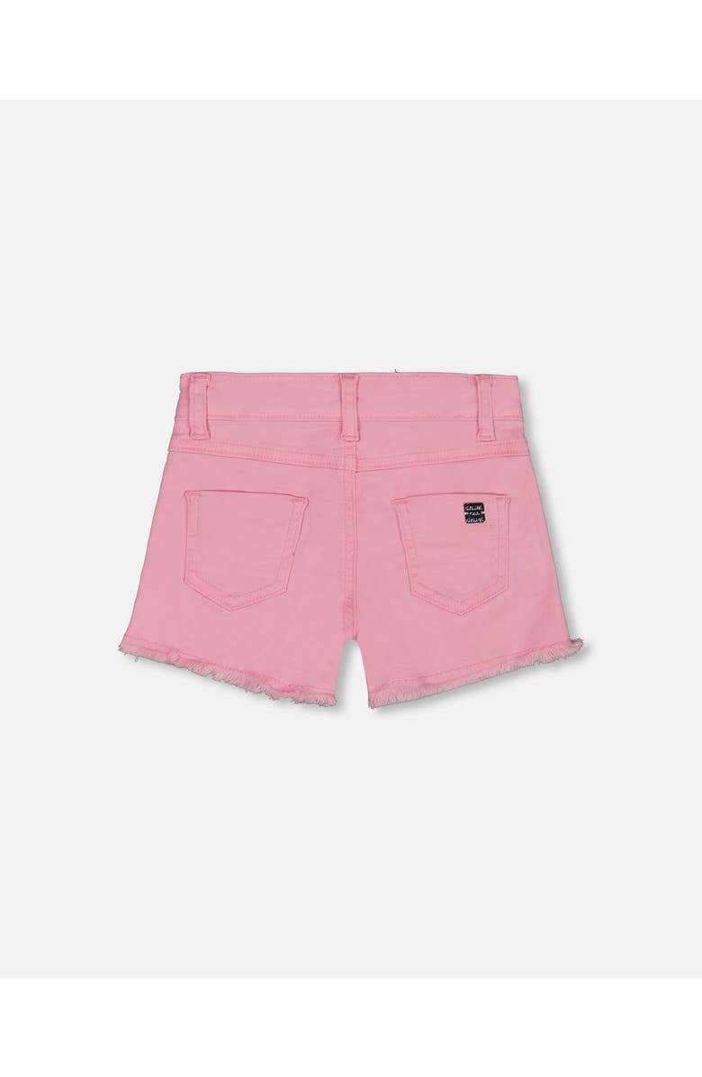 Deux par Deux Girl's Jean Short With Embroidery Pink And Multicolored Gummies, Alternate, color, 